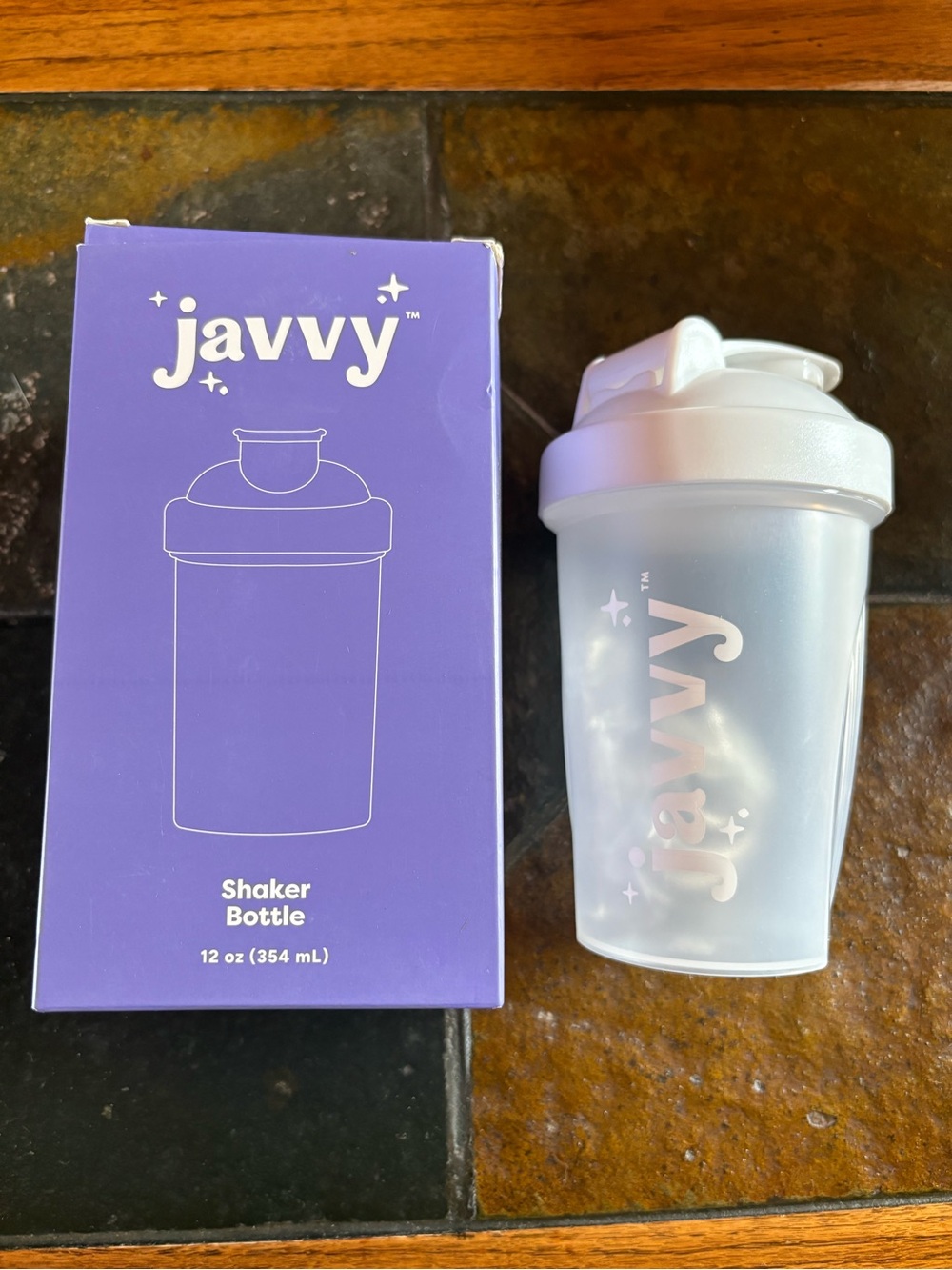 Javvy White Shaker Bottle – 12 oz